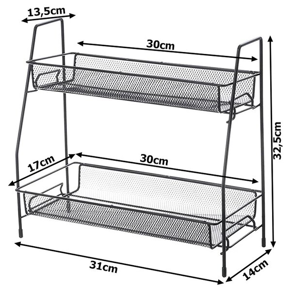 Organizator pentru bucatarie TALORO 31x32,5 cm, negru