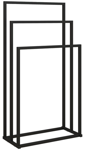 HOMCOM Suport pentru Prosoape de Podea cu 3 Brate Autoportant din Oțel, 45x21.5x85 cm | Aosom Romania