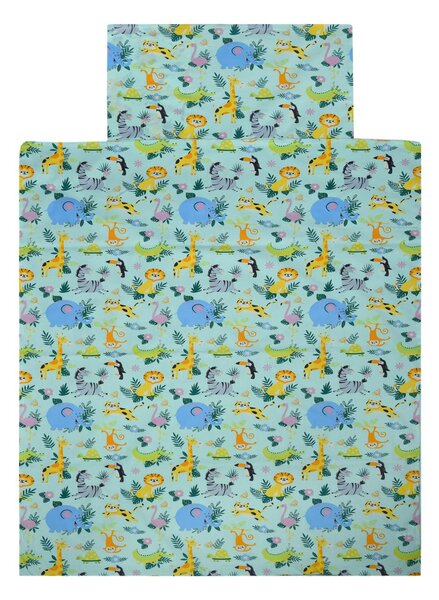 Lenjerie de pat din bumbac pentru patut JUNGLE JOY colorata Dimensiune lenjerie de pat: 40 x 60 cm | 100 x 135 cm