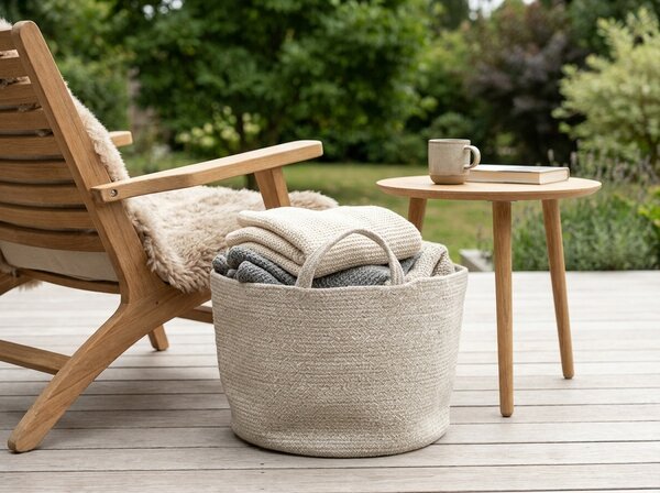 Cos de depozitare cu manere COTTON HAVEN 35x35 cm - mai multe culori Culoare: Verde deschis