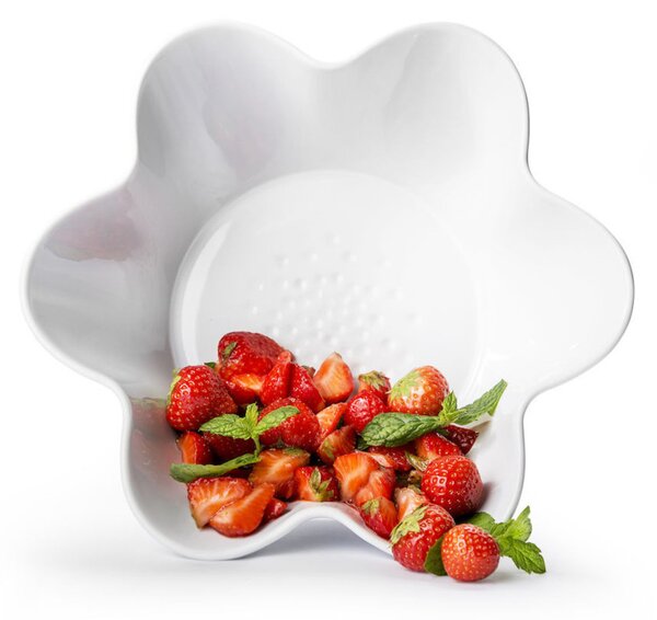 Bol ceramic PICCADILLY FLORA Ø25,5 cm, alba