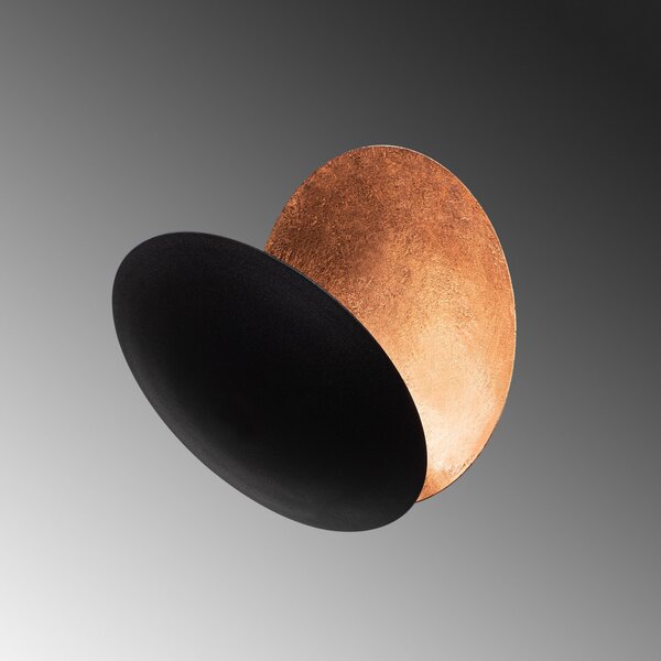 Lampă de perete Moon, neagră și aurie