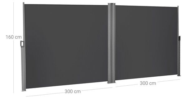 Copertina laterala dubla Songmics Gri 160x600 cm