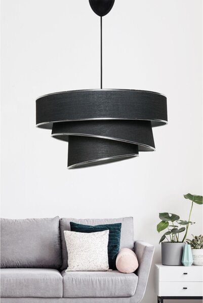 Lampă suspendată Couper, negru-argintiu