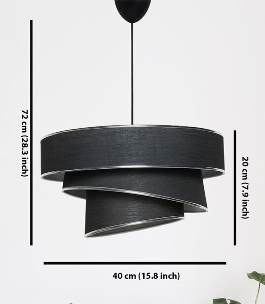 Lampă suspendată Couper, negru-argintiu