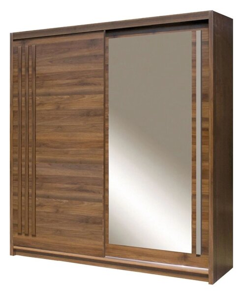 Dressing EFFECT, stejar columbia, PAL melaminat, cu 2 usi, 200x59x216 cm