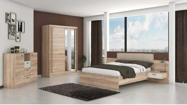 Dulap EFFECT, stejar sonoma, PAL, cu 2 usi, 150x59x215 cm