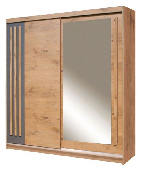 Dressing EFFECT, stejar lancelot, PAL melaminat, cu 2 usi, 200x59x216 cm