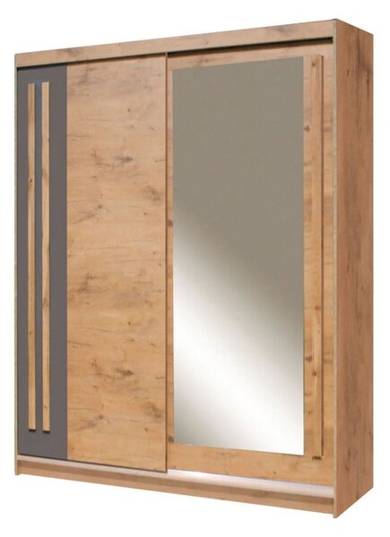 Dulap EFFECT, stejar lancelot, PAL melaminat, cu 2 usi, 175x59x215 cm