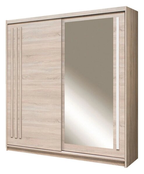 Dressing EFFECT, stejar sonoma, PAL melaminat, cu 2 usi, 200x59x216 cm