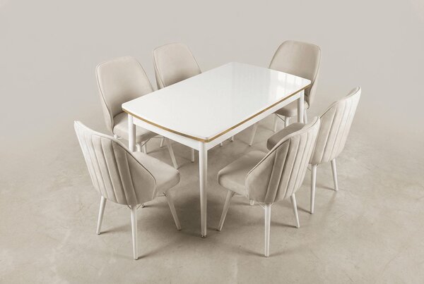 Sormis Set Extensibila 80x 135 (80 x 178) Si Scaun 6 Buc Crem