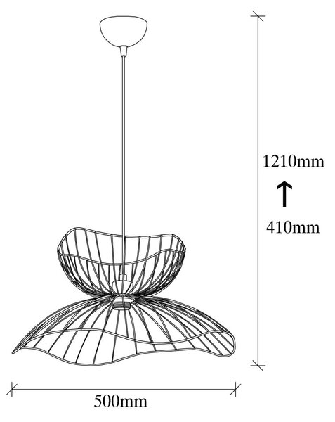 Lampă suspendată Farac, neagră