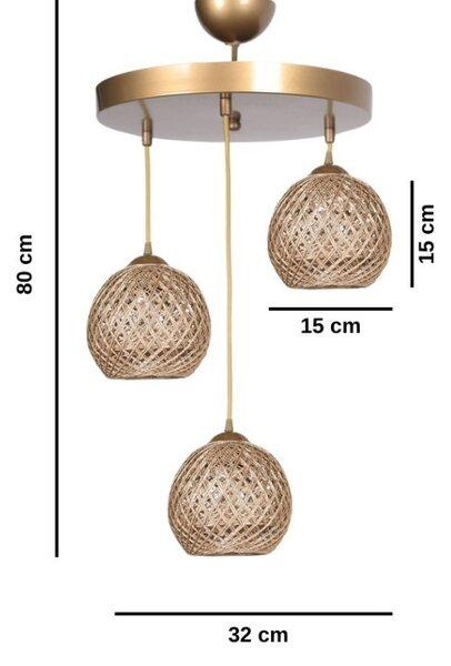Lampă suspendată Opviq, aurie