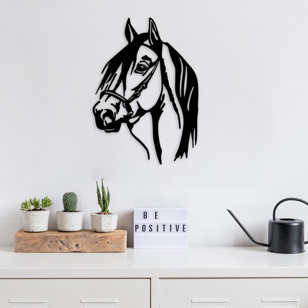 Decorațiune murală metalică, cal, 40x55 cm