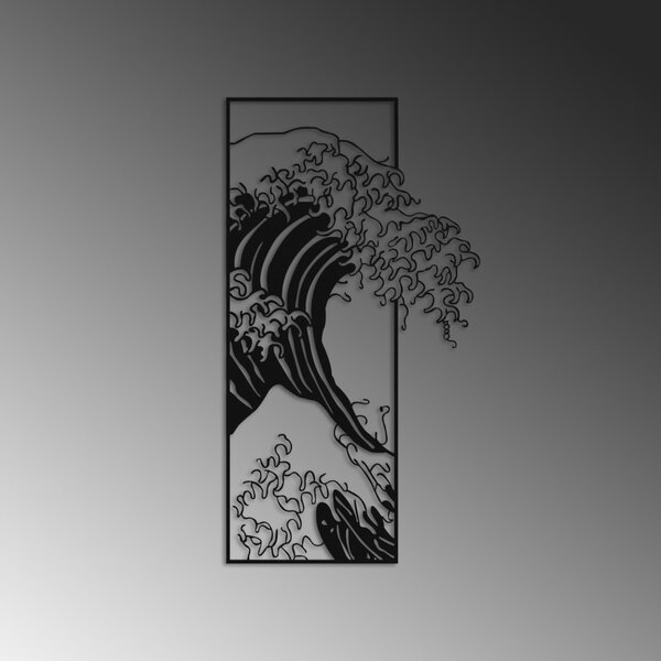 Decorațiune murală metalică, val, 34x62 cm