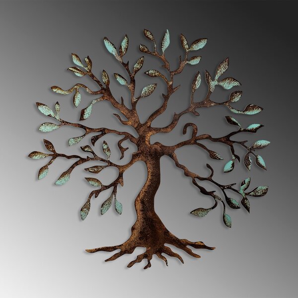 Decorațiune murală metalică, pomul vieții, 60x60 cm