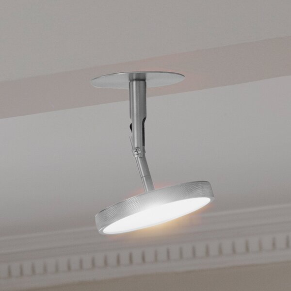 UMAGE Spot LED Asteria Spot, Ø 12 cm, oțel lustruit, reglabil, Metalic, Camera de zi / sufragerie, Metal, Design