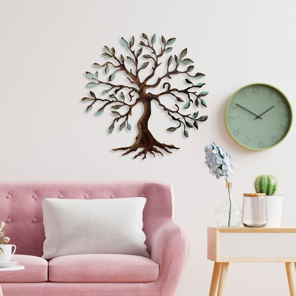 Decorațiune murală metalică, pomul vieții, 60x60 cm