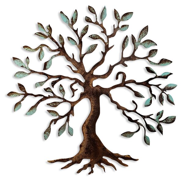 Decorațiune murală metalică, pomul vieții, 60x60 cm