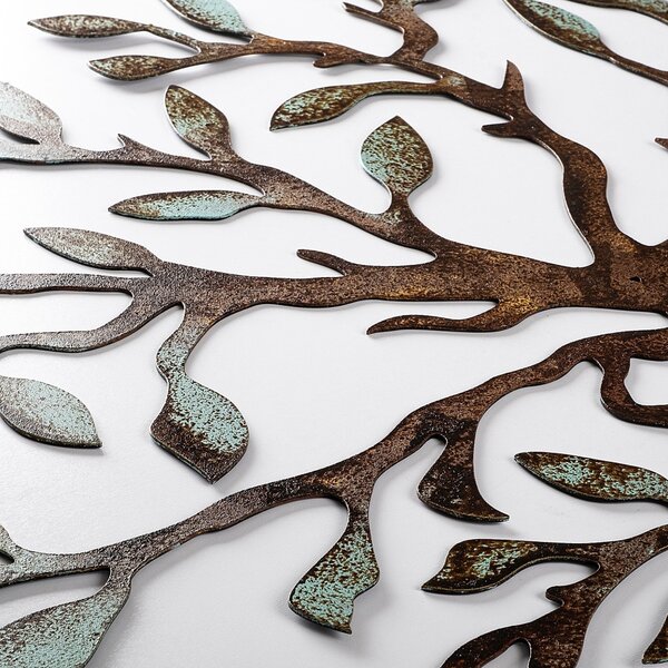 Decorațiune murală metalică, pomul vieții, 60x60 cm