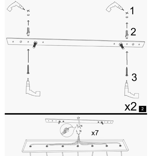 Lampă suspendată Yildo x3, negru-cupru