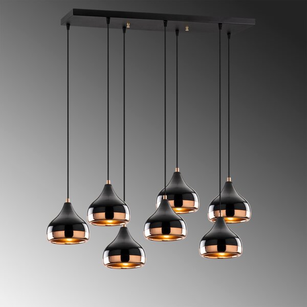 Lampă suspendată Opviq x7, neagră