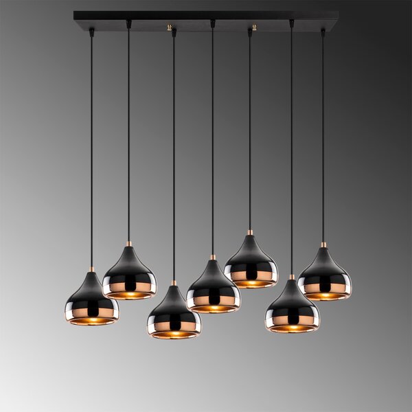 Lampă suspendată Opviq x7, neagră