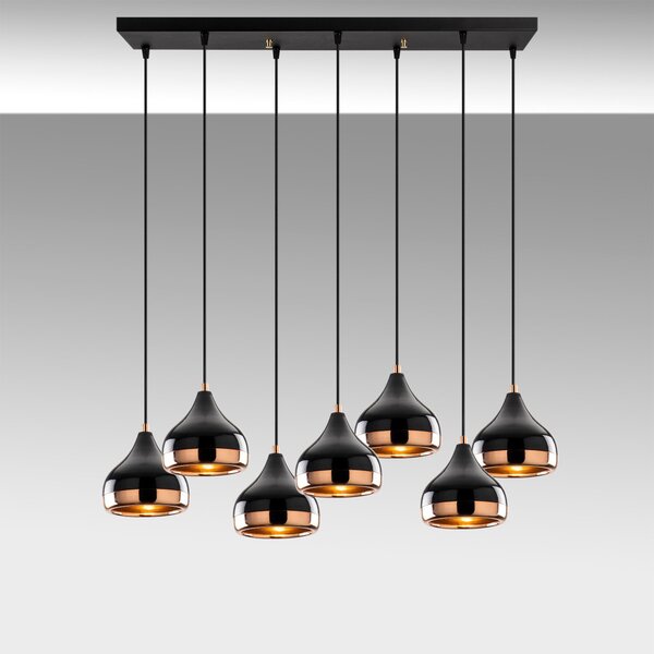 Lampă suspendată Opviq x7, neagră