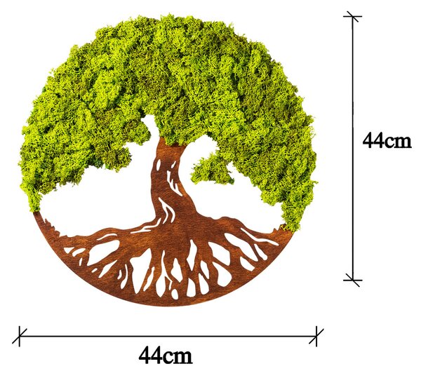 Decorațiune murală din lemn și mușchi, lemn, 44 cm