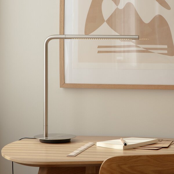 UMAGE LED lampă de masă Omni, oțel, înălțime 46 cm, metal rotativ, reglabil, Metalic, Camera de zi / sufragerie, Metal, Design