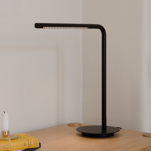 UMAGE Lampă de masă LED Omni, negru Înălțime 46 cm Metal rotativ, reglabil, Negru, Camera de zi / sufragerie, Metal, Design