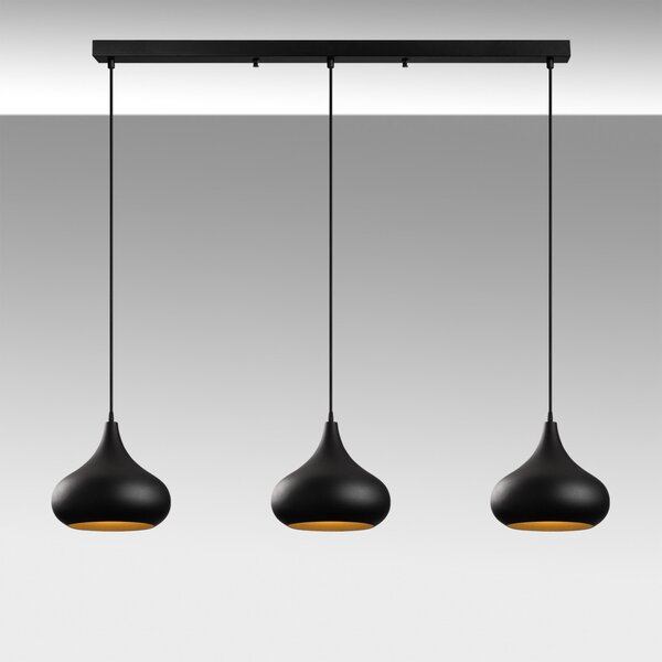 Lampă suspendată Muba x3, neagră