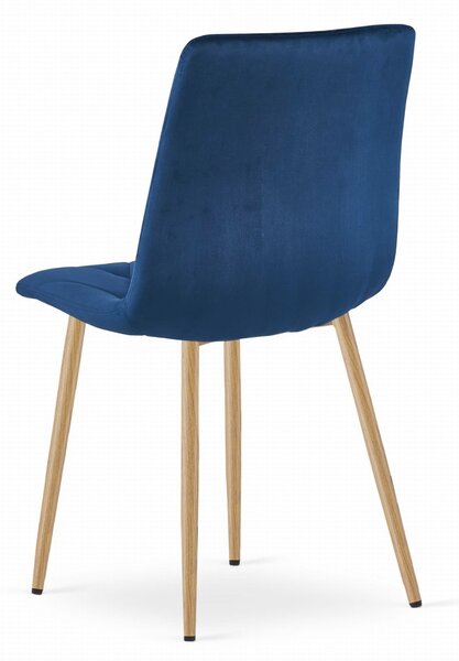 Scaun de dining din catifea albastra LIBRA
