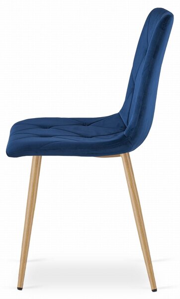 Scaun de dining din catifea albastra LIBRA