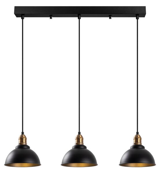 Lampă suspendată Varzan x3, negru-antic