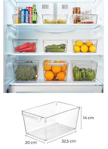 Cutii pentru depozitarea alimentelor pentru frigider, 3 buc
