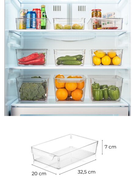 Cutii pentru depozitarea alimentelor pentru frigider, 3 buc