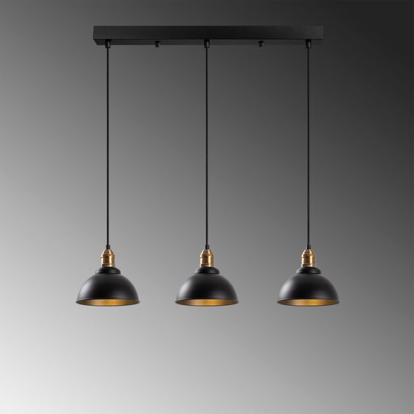 Lampă suspendată Varzan x3, negru-antic