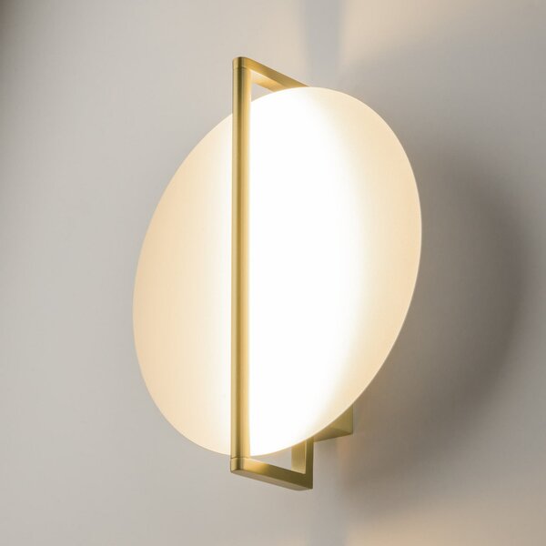 Maytoni Aplică de perete cu LED Mira, auriu/alb, înălțime 30 cm, metal, Alb, Camera de zi / sufragerie, Metal, Modern