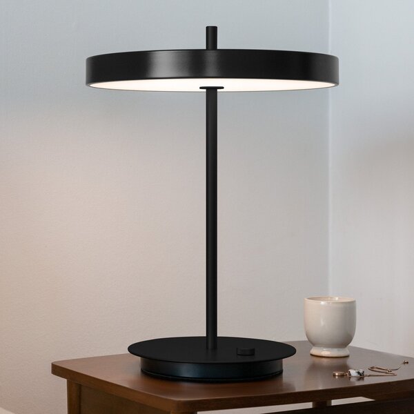 UMAGE LED lampă de masă Asteria Table, USB, negru/negru, reglabil, Negru, Camera de zi / sufragerie, Aluminiu, Design