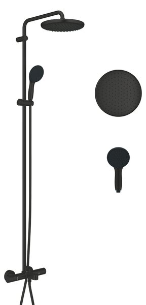 Grohe Vitalio Start System set de duș perete cu termostat cu duș de ploaie negru 269882431