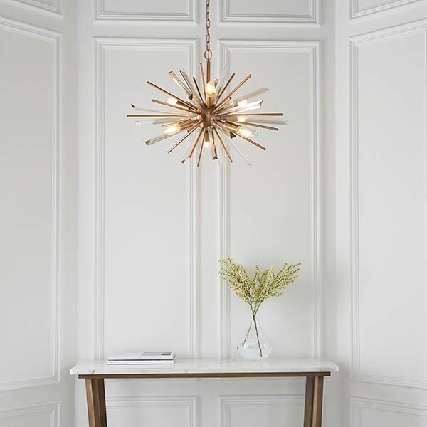 Endon 81936 - Candelabru suspendat cu lanț 6xE14/40W/230V, auriu