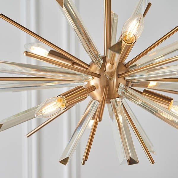 Endon 81936 - Candelabru suspendat cu lanț 6xE14/40W/230V, auriu