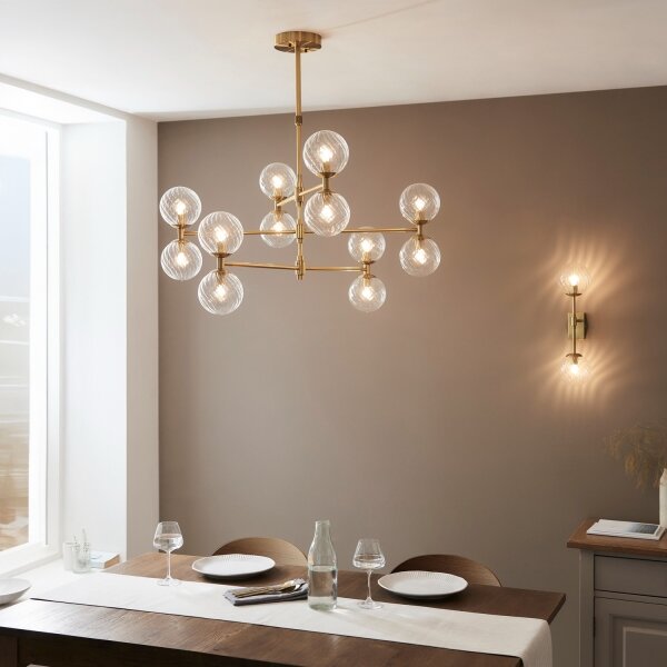 Endon 114041 - candelabru cu tijă, 12x G9, 3,2W, 230V, auriu