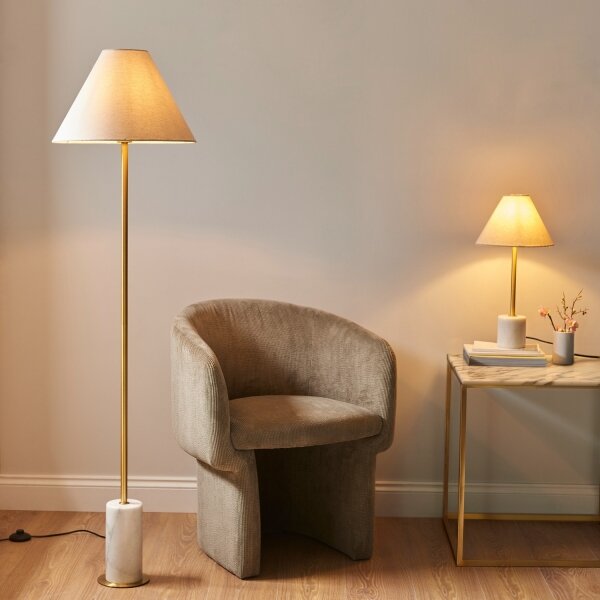 Endon 114209 - Lampă de podea 1xE27/10W/230V bej/auriu