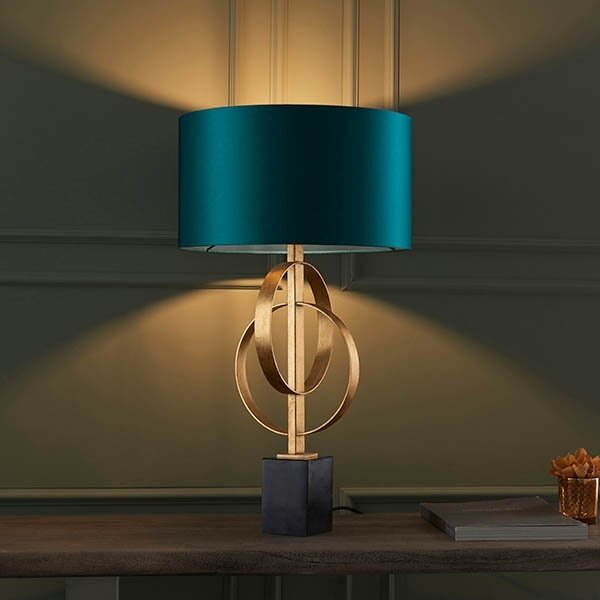 Endon 95221 - Lampă de masă 1xE27/10W/230V albastru/alamă/negru