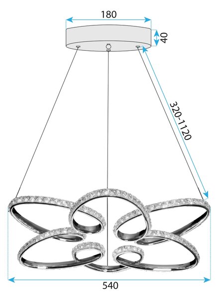 Lampa LED G002-CP CHROME