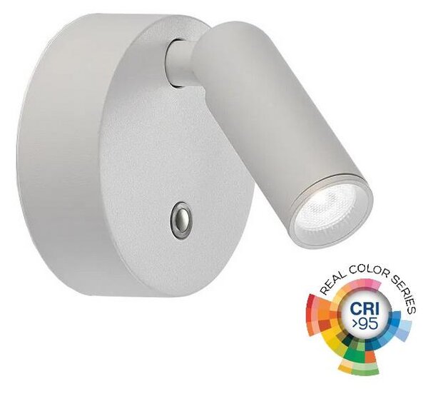 Ideal Lux - Aplica de perete tip spot LED BEAN, reîncărcabilă, dimmabilă, 3W/5V, CRI 95, albă