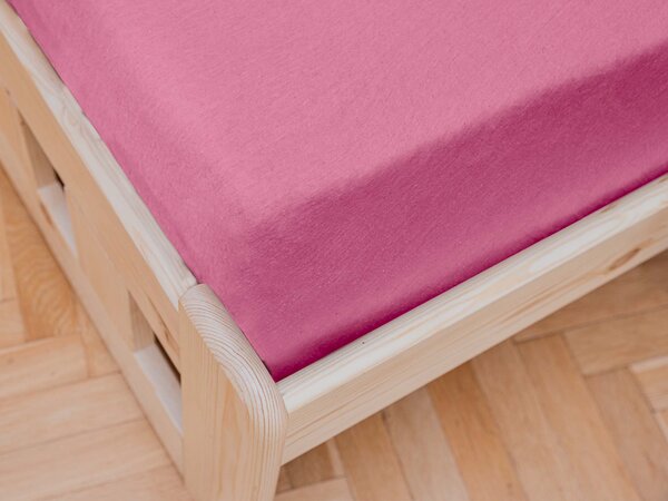 Cearsaf Jersey cu elastic roz 200 x 220 cm