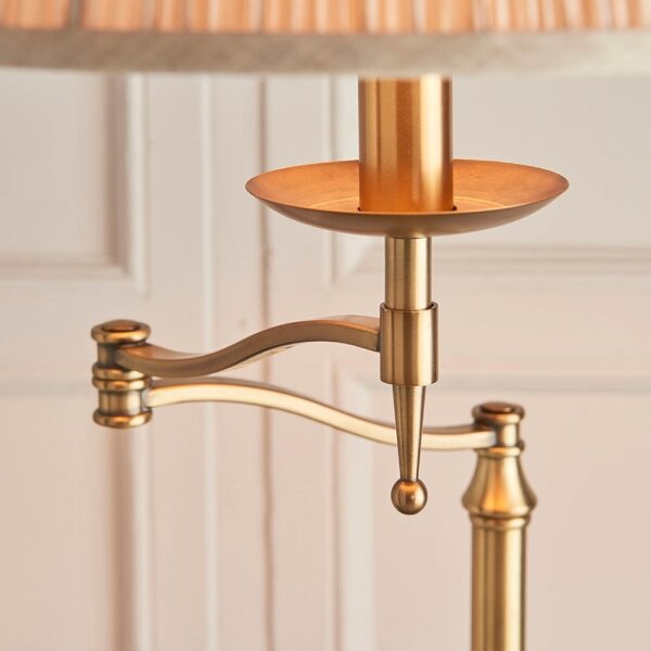 Endon 63621 - Lampadar STANFORD 1xE27/60W/230V alamă/bej